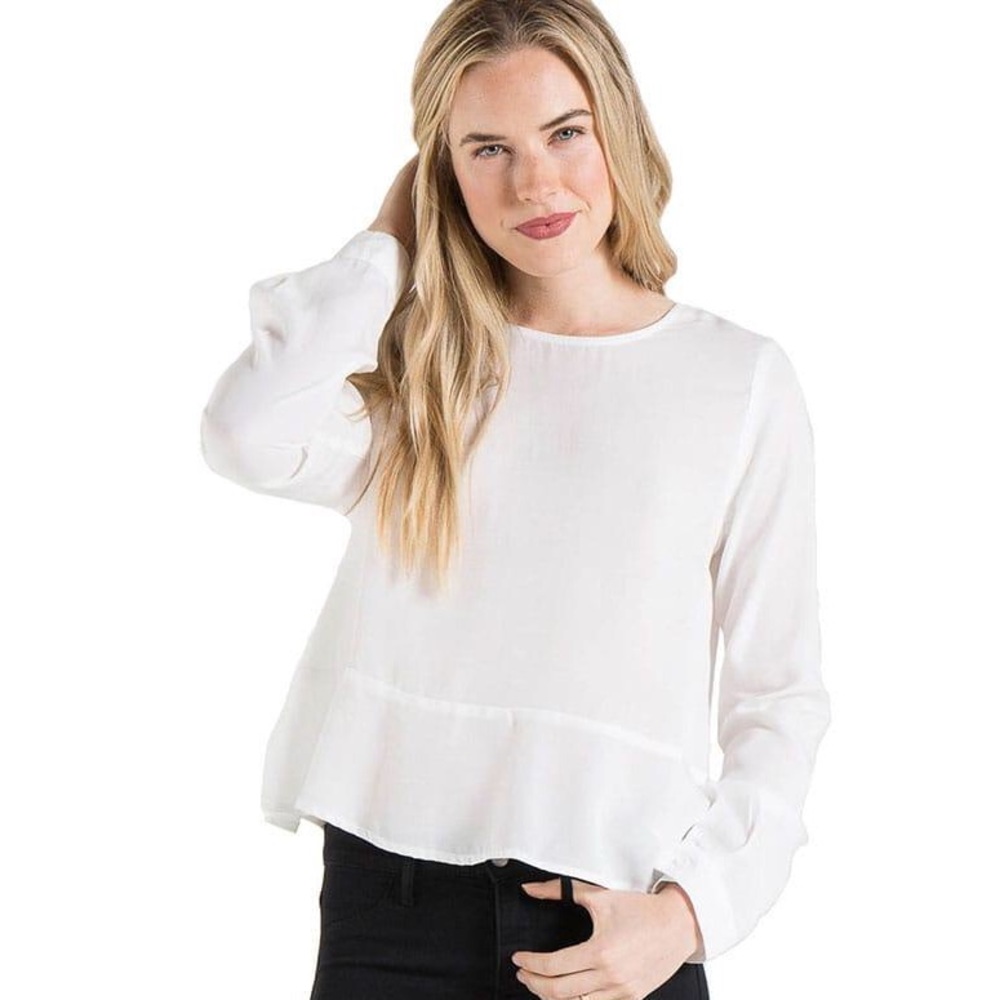Anthropologie Bella Dahl Ruffle Peplum Blouse